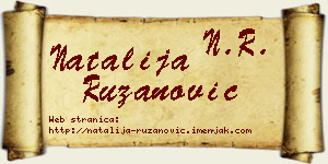 Natalija Ružanović vizit kartica